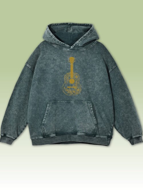 Bluza oversize z kapturem Haft Gitary